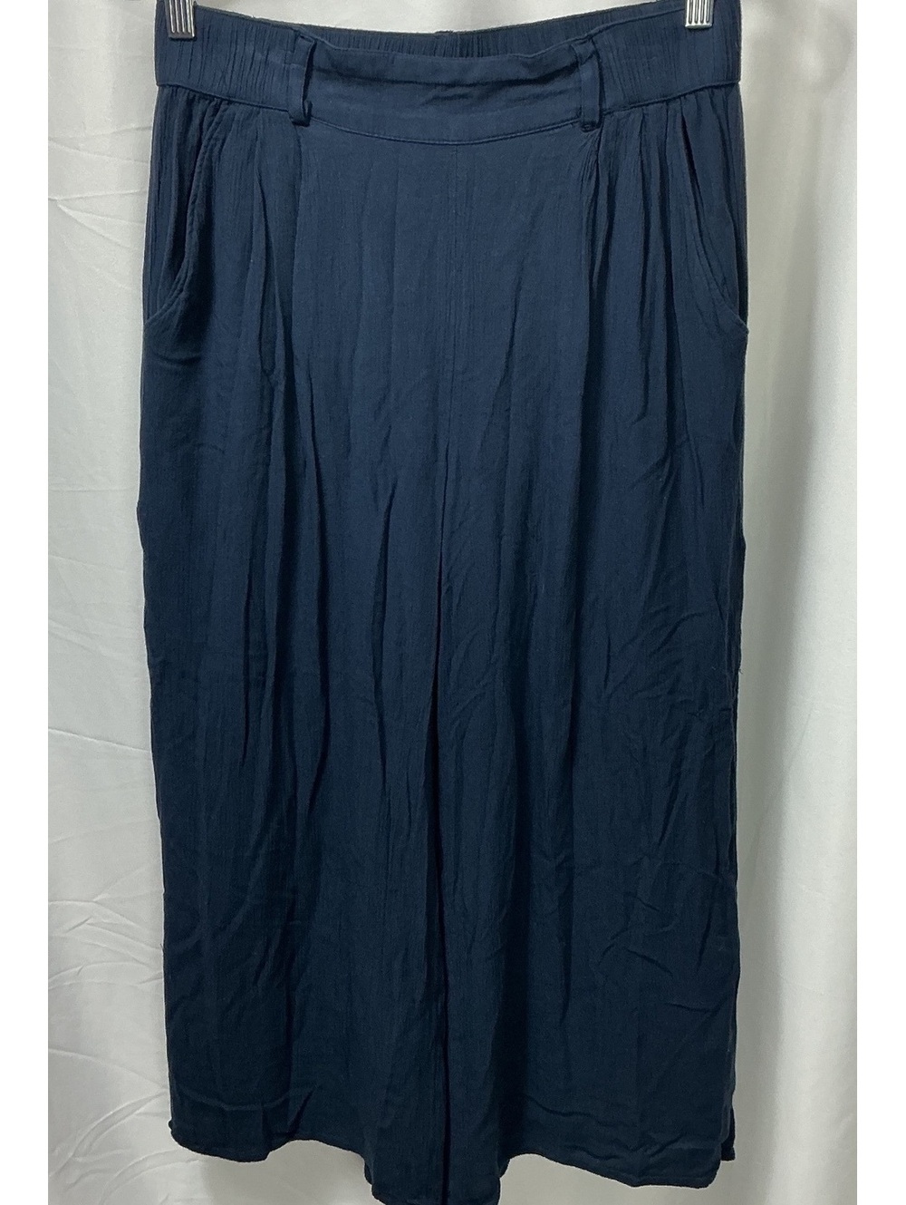 Hollister Women’s M Ultra High Rise Wide Leg Pants Blue Cropped Boho cottagecore